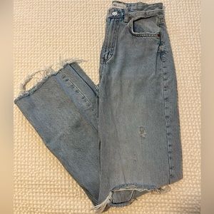 Zara ripped light wash jeans